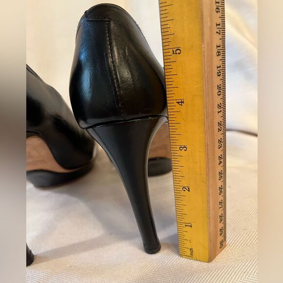 Retro Bebe Pin-Up T-strap‎ Mary Jane black & cream pumps slight platform SZ 7.5 - Picture 10 of 12